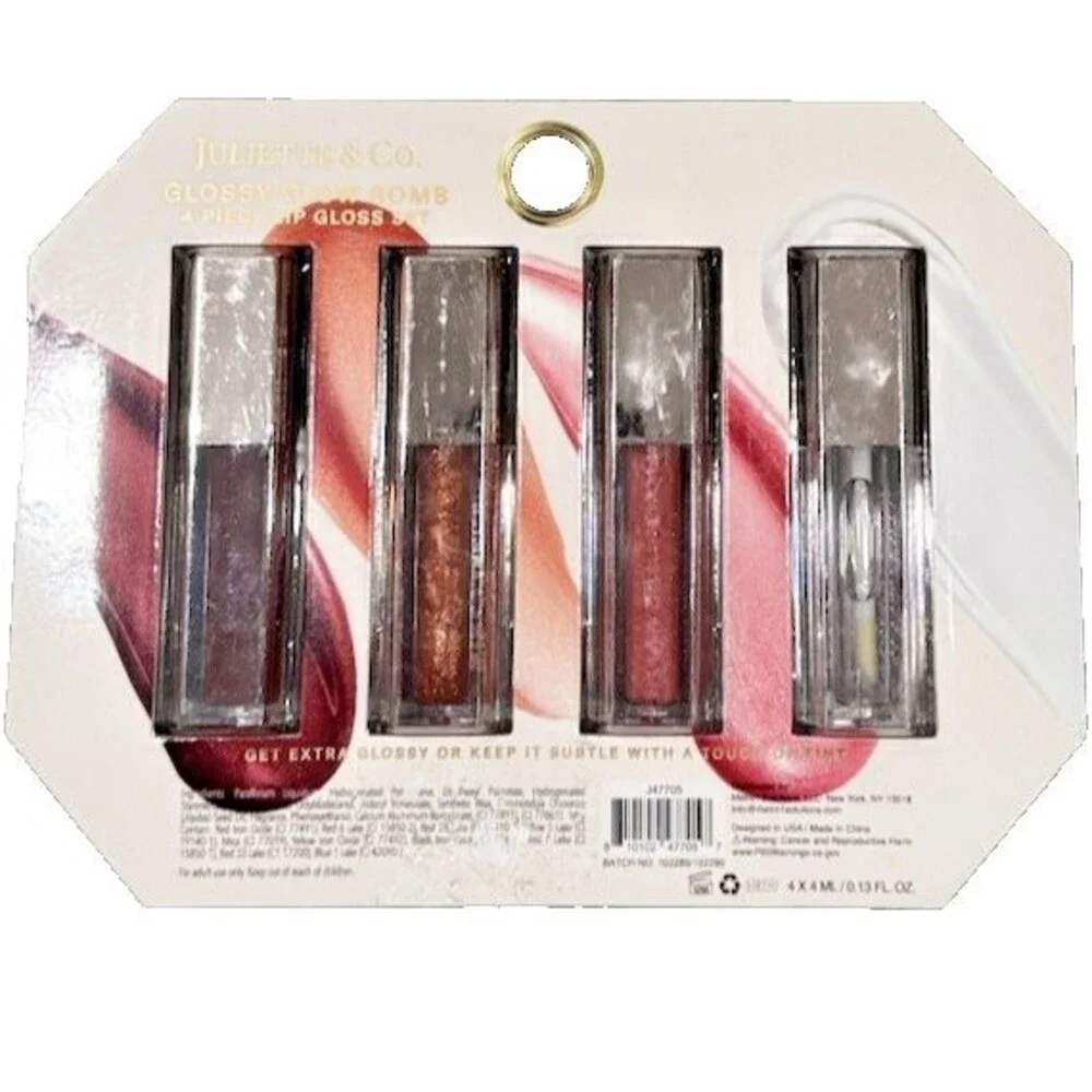 Juliette & Co Glossy Glow Bomb 4 Piece Lip Gloss Set